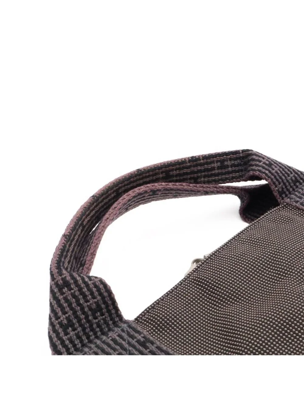 Hermes Her Line Porte Documents Briefcase Purse 3 Handbag Nylon Canvas Gray